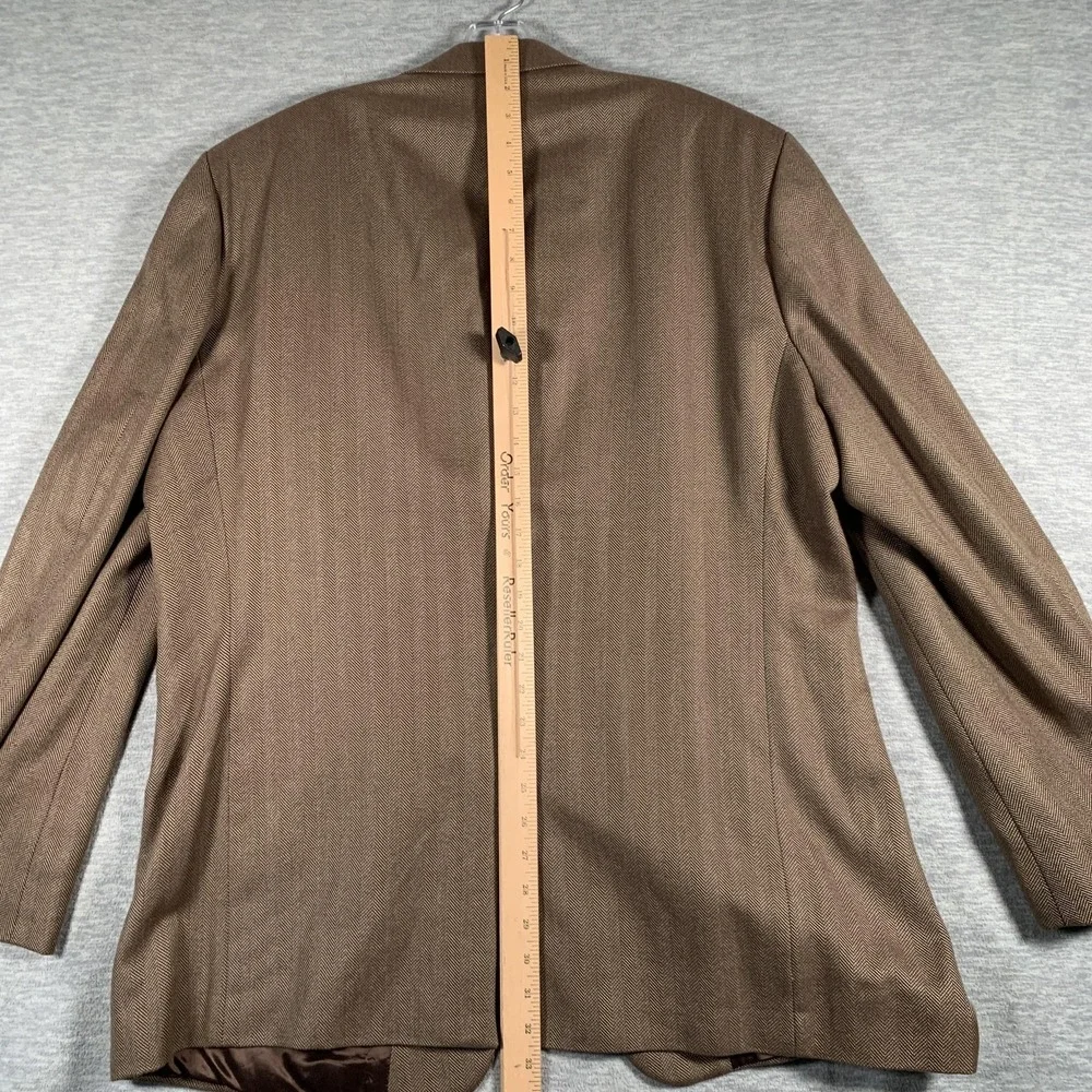 Banana‎ Republic Blazer Mens 46R Brown Herringbone Cotton Wool Sport Coat Italy
